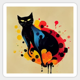 Abstract Cat Sticker